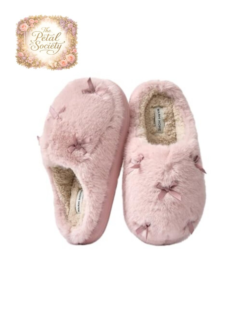 Women's Plush Memory Foam Slippers with Butterfly Knot, Soft Warm Winter Indoor